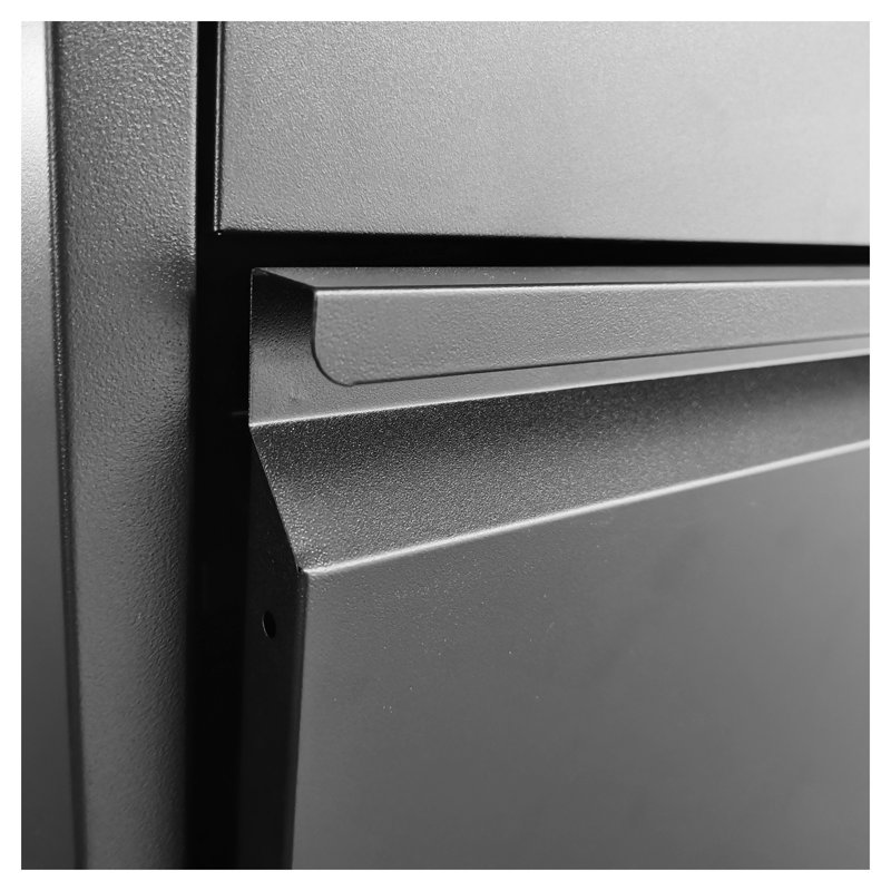 Classeur vertical à 4 tiroirs en métal avec roues verrouillables, grand rangement pour bureau - noir, Noir
