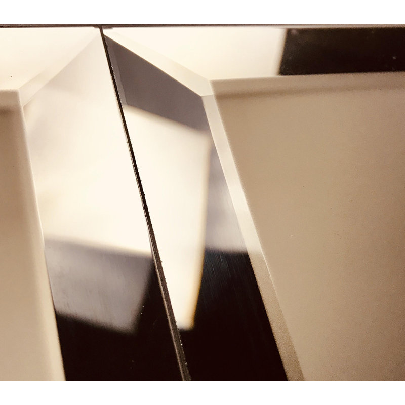 Frosted Reflections 8 in. x 8 in. Matte Glass Mirror Beveled Large Format Square Decorative Kitchen & Bathroom Wall Tile