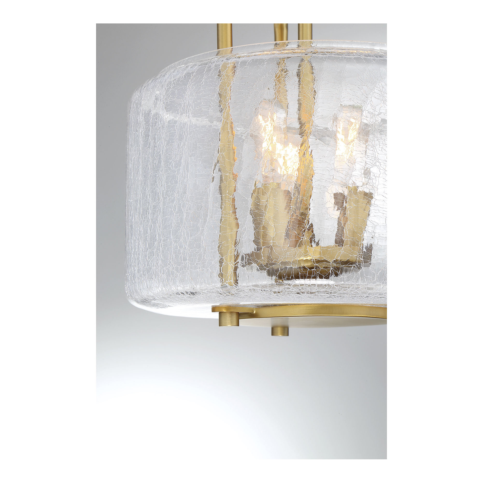 Dottie 3 Light Glass Semi Flush Mount, Warm Brass