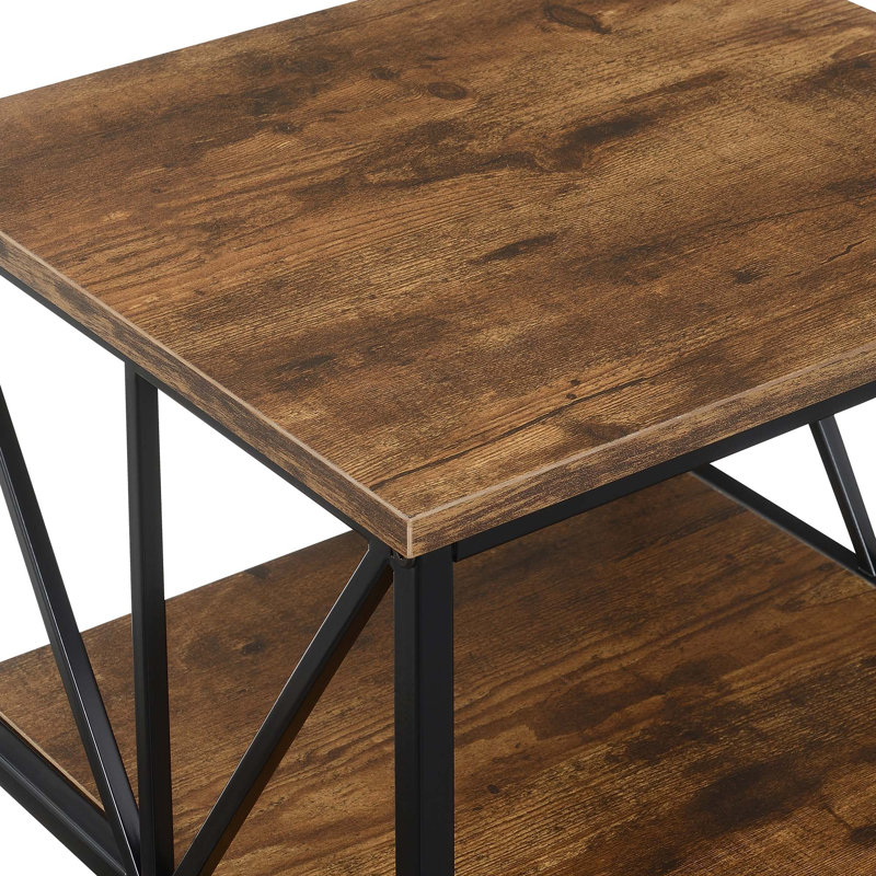 Jaisen End Table, Barnwood Top/Black Base