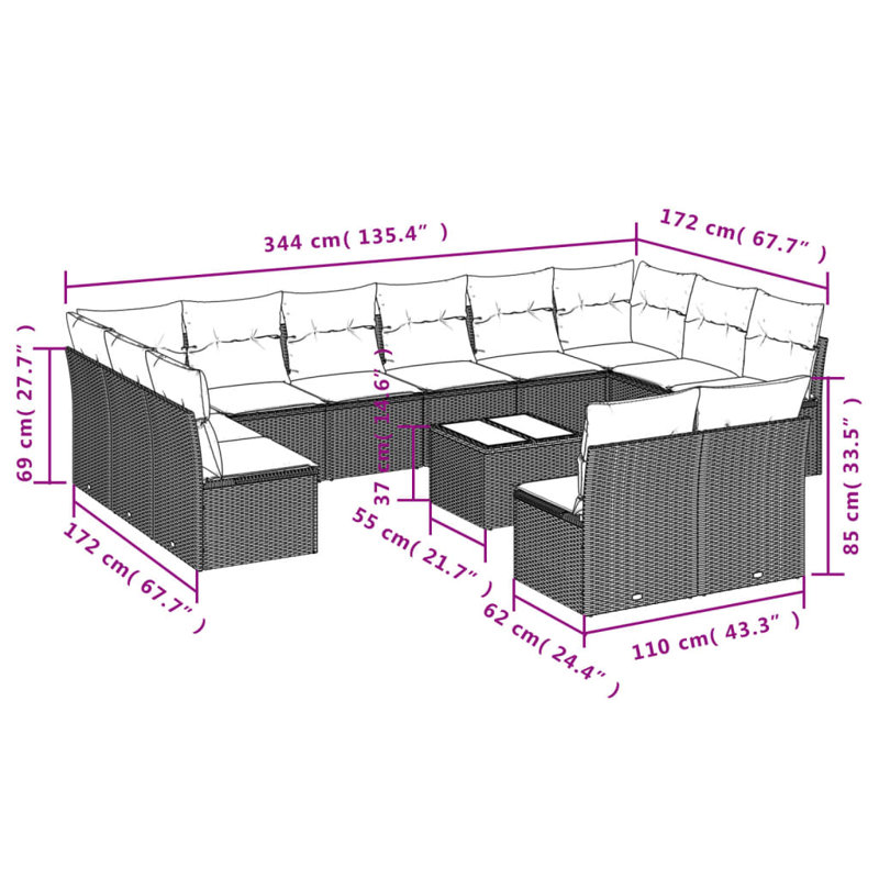  Garden Sofa Set Beige