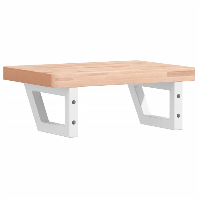 Arlan 50cm Solid Wood Bathroom Vanity Top, Beech/White