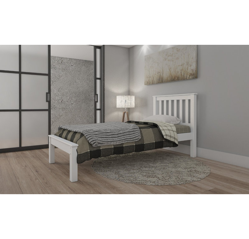 Rhoads Solid Wood Bed Frame, Single (3'), White