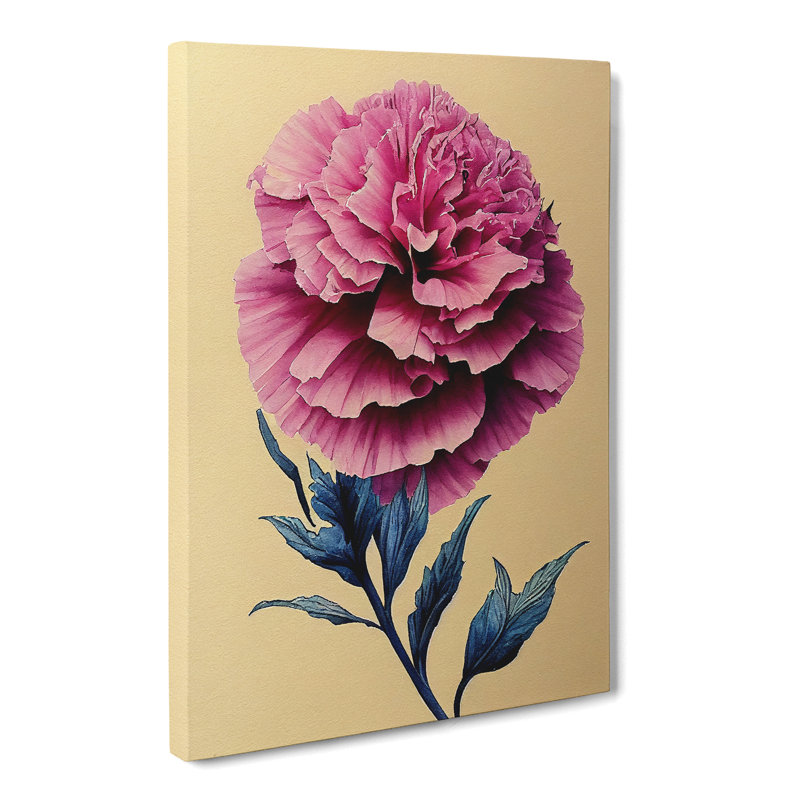 Watercolour Carnation Flower - Wrapped Canvas, 76cm H x 50cm W x 3cm D
