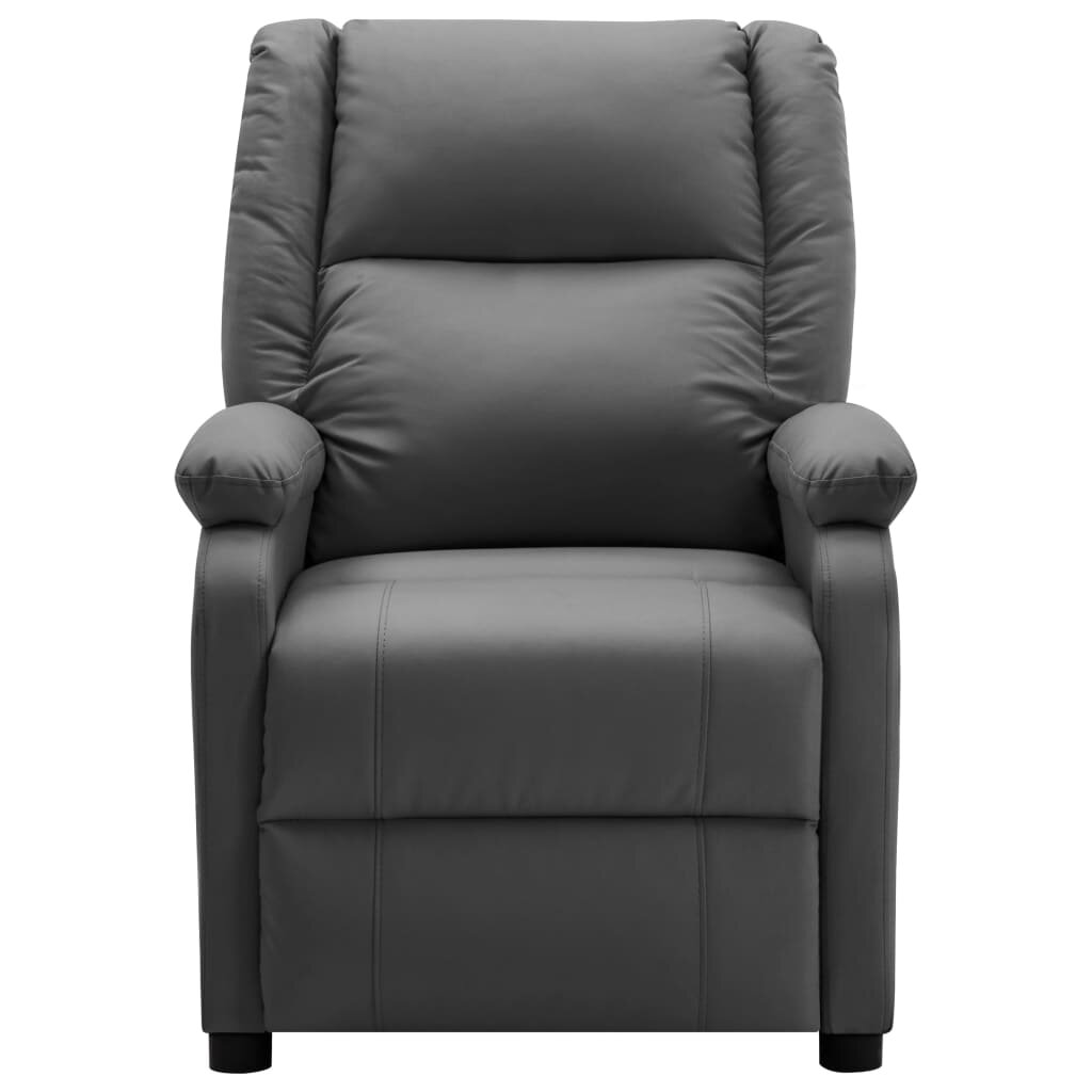 Arland Contemprary Faux Leather Pillow Back Recliner Lark Manor Upholstery Color: Gray Faux Leather