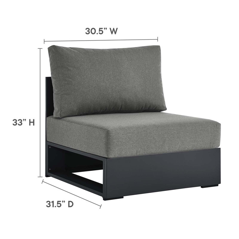 Tahoe Charcoal Aluminum 5-Piece Outdoor Sectional Sofa Set