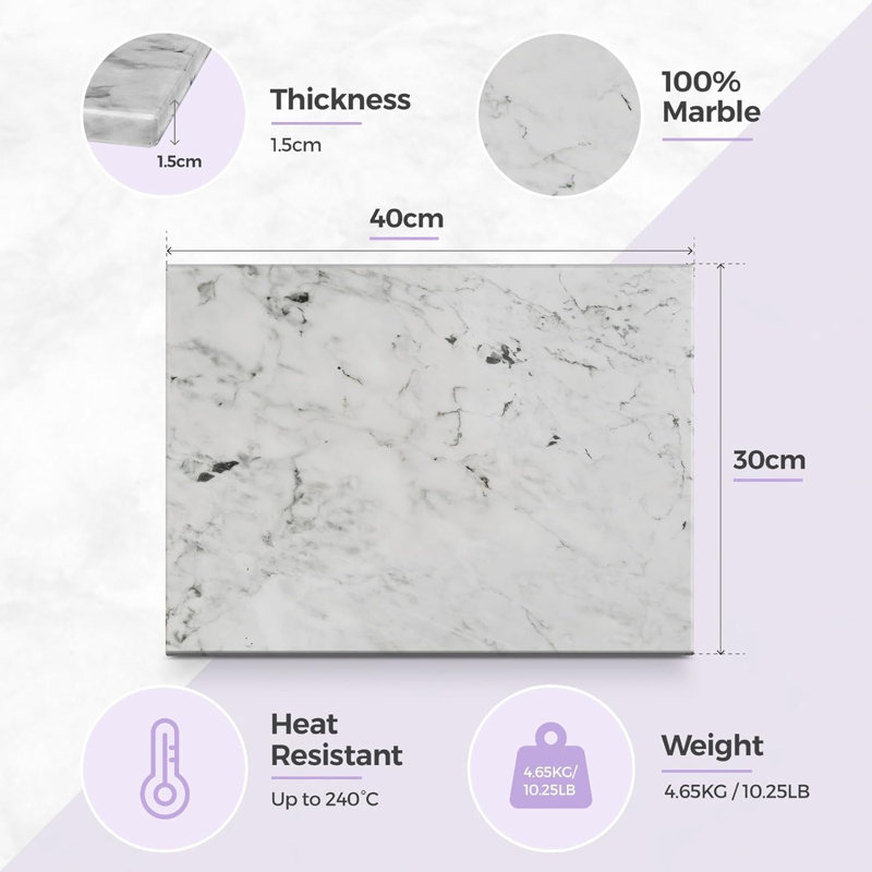 Marble Cutting Board, White