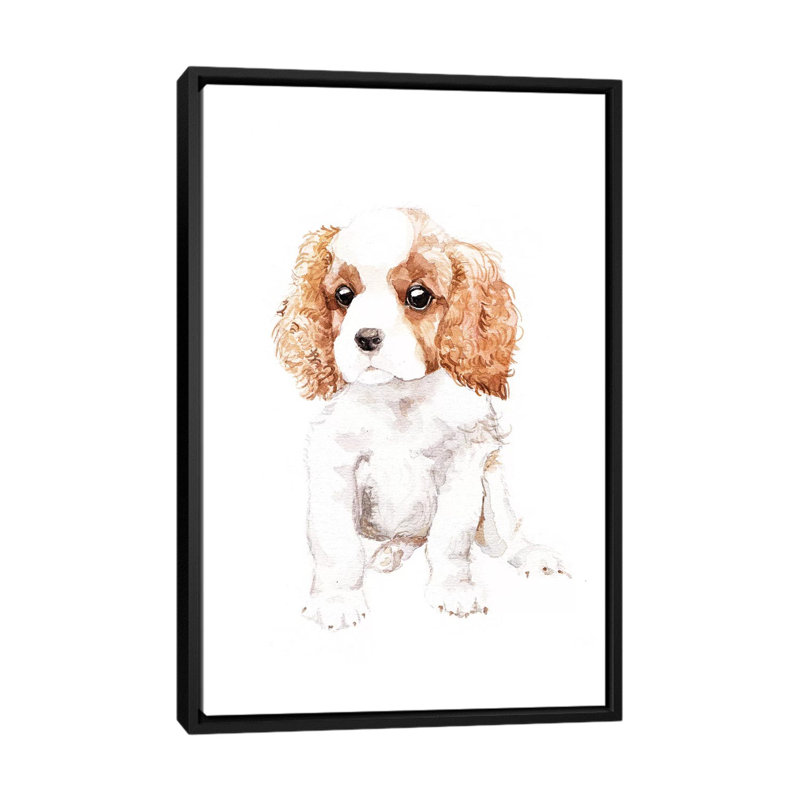 «Cavalier King Charles Spaniel» par Wandering Laur - reproduction sur toile tendue sur châssis, H 26 po x l 18 po x P 1,5 po