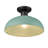 Yep by Golden Lighting Levitt 1-light Outdoor Ceiling in Natural Black and Natural Teal shade-92389151