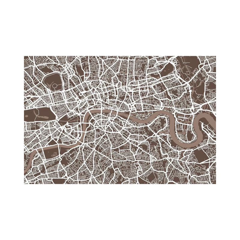 London Map VII by Michael Tompsett - 1 Piece Wrapped Canvas Painting, 101.6 cm H x 66.04 cm W x 3.175 cm D