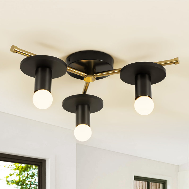 Plafonnier encastré à 3 lumières Rustech , Noir mat