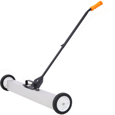 36"  Rolling Magnetic Pick-Up Sweeper, Heavy Duty Push-Type With Release, For Nails Needles Screws Collection,30 Pound Capacity