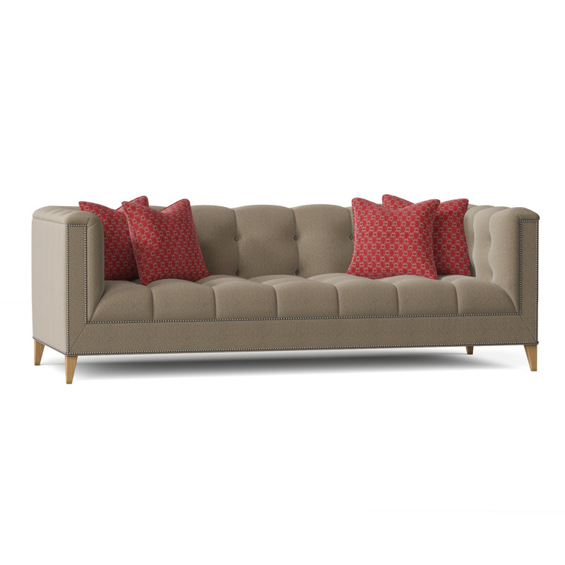 Dashing Upholstered 87'' Sofa, White Caps Fog, Amber, Amelia Azalea