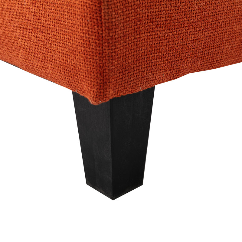 Canapé modulaire en L Dekara, 100 % lin orange