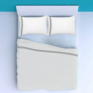 400TC Double Embroidery Sateen Solid Cotton 4 Piece Sheet Set Fitted Sheet Fits Upto 16" Deep Pocket, Black