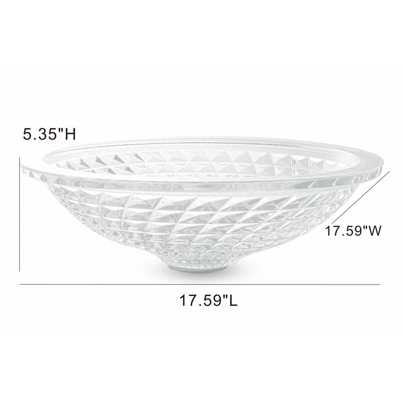 Lavabo de salle de bain vasque ovale en verre transparent Crystalline, Transparent cristallin