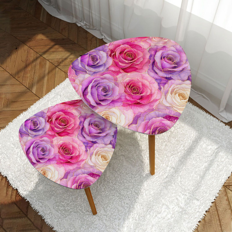 Ensemble de 2 tables basses gigognes Triangle