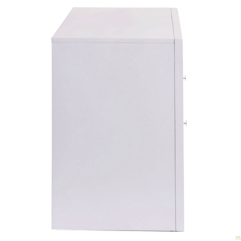 Table de chevet blanche avec 2 tiroirs, Blanc