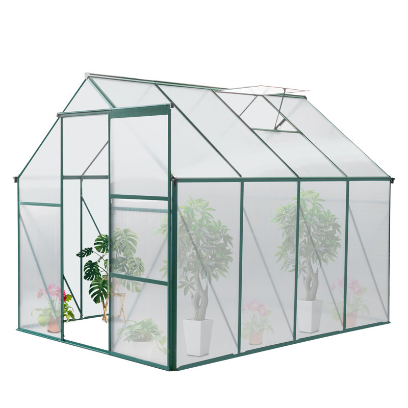 6.2ft. W x 8.2ft. D Hobby Greenhouse, Green