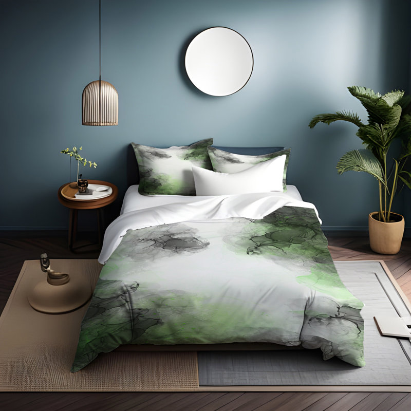 Polyester Abstract Duvet Cover, King Duvet Cover + 2 King Shams
