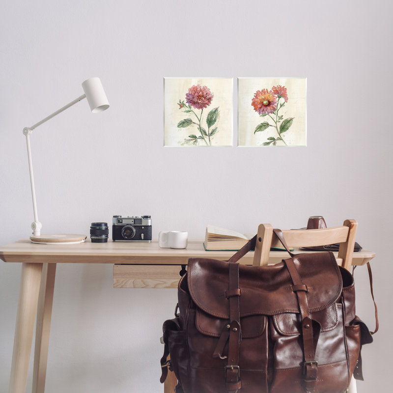 Ensemble de 2 plaques murales Dahlia & Mum Sprouts, design par Nan