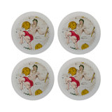 Zodiac Aquarius Vegan Leather Round Pebble Placemat