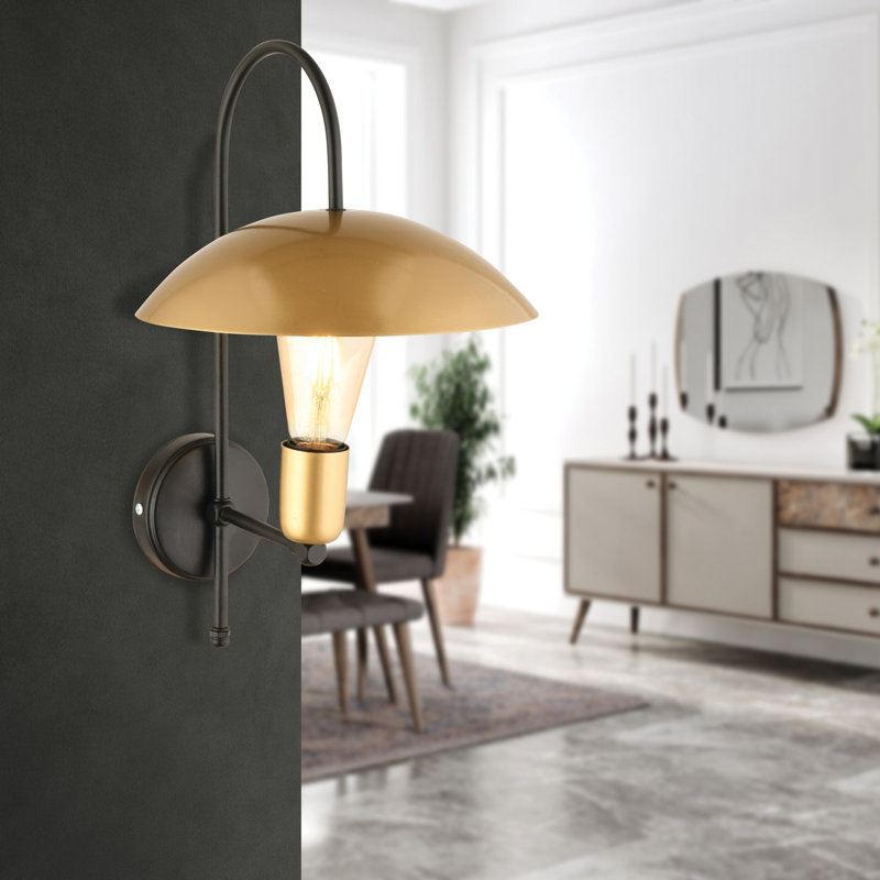 Elegant Gold Wall Lamp, Adjustable Height, Metal Body | 16.5 x 3.0 inches Base Plate, Max 40W E27 Socket | Stylish Home Lighting, Perfect for Living Room, Bedroom & Office Decor, IP20 Rated, Bulb Not Included