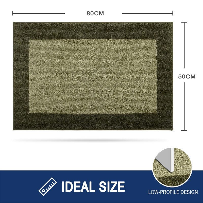 Semirah Non-Slip Doormat, 80cm W x 50cm L, Green