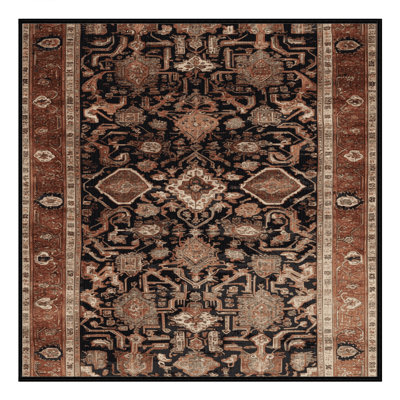 Machine Washable Persian Brown Area Rug