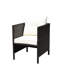 Chaise de patio confortable, brun, coussin beige, assemblage requis