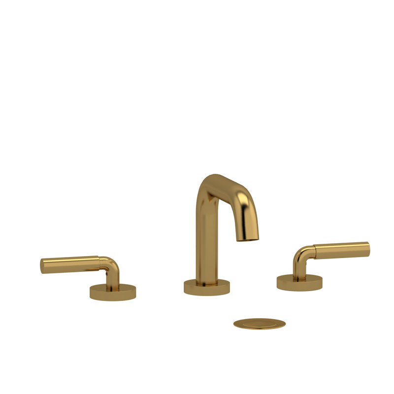 Riu Widespread Lavatory Faucet With U-Spout, Polished Nickel, Lever