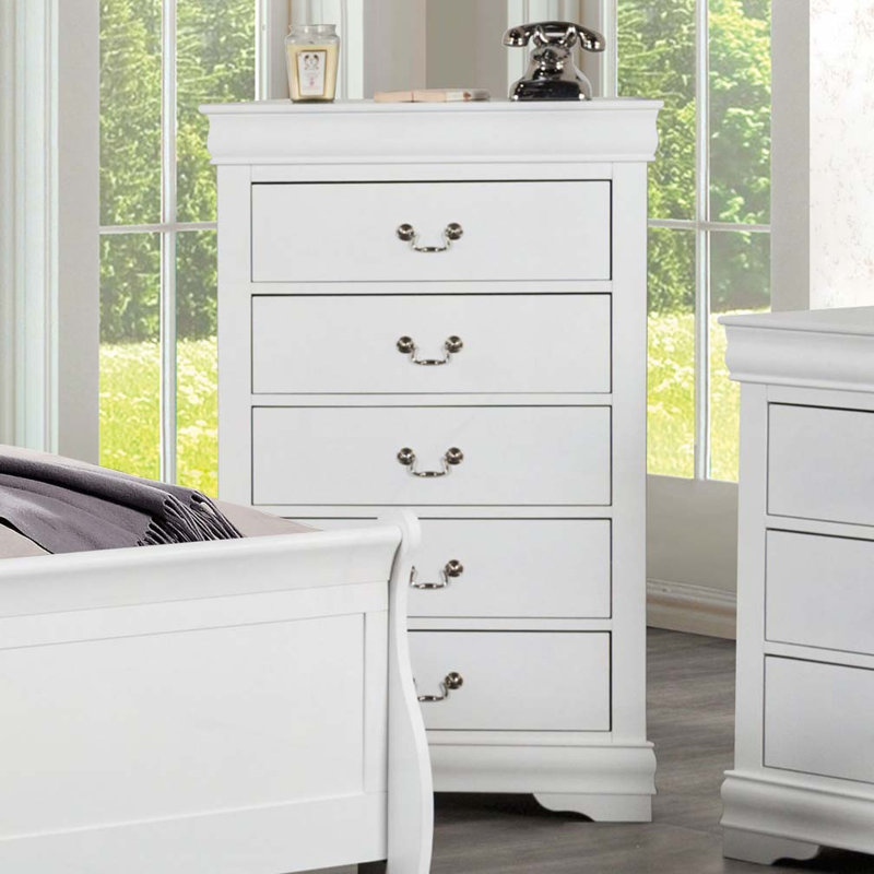 5 Drawer Dresser, White