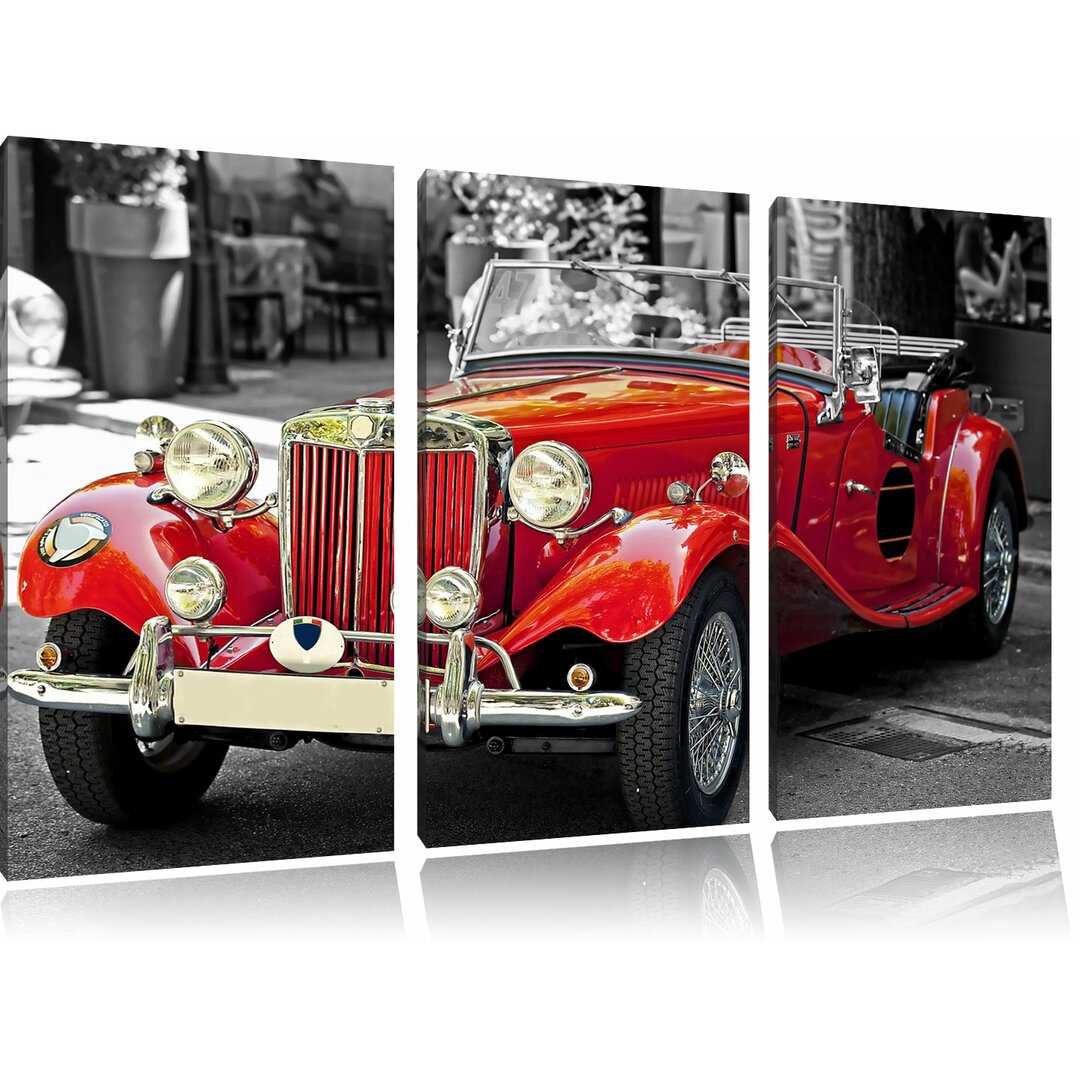 3-tlg. Leinwandbilder-Set Oldtimer in Italien, Grafikdruck