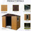 Remise de rangement en métal 8 pi x 4 pi pour la cour - Café. Avec base. Livré avec serrure, les gants et les accessoires facilitent les ouvertures d'aération extérieures de 8 pi x 4 pi. Possède une porte verrouillable, une base de sécurité pour fenêtre-126422936