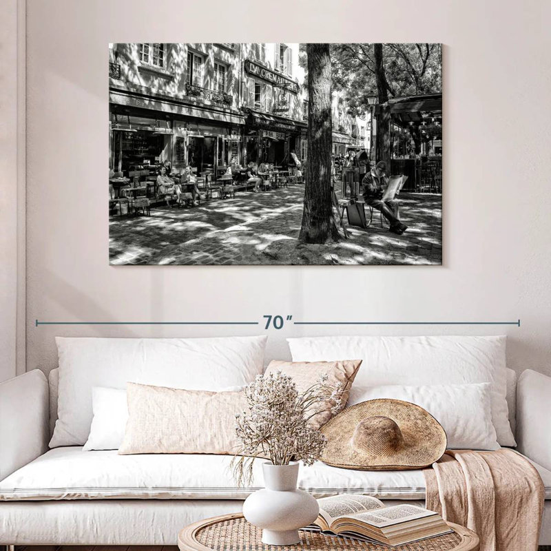 Sirci Montmartre noir - Place du Tertre, H 32 po x l 48 po
