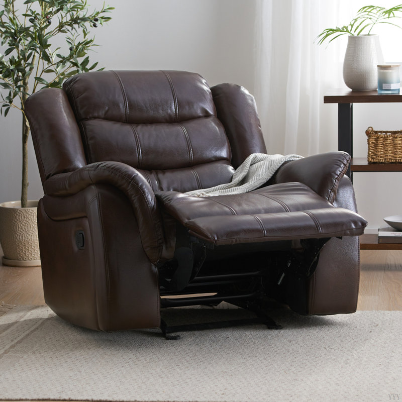 Design classique, tissu moelleux, fauteuil inclinable oscillant, Marron foncé