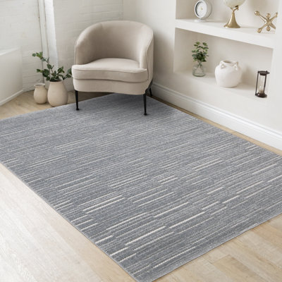 Tapis rayé bleu Kahana