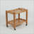 2-Tier Solid Rubberwood Rolling Side Table with Lockable Wheels and Removable Tray