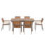 Ensemble de salle à manger extensible 7 pièces avec 6 chaises, idéal pour les repas de patio et les chaises longues-1808338886
