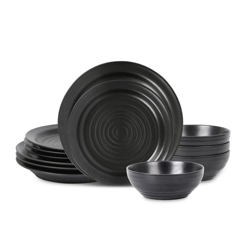 Stone Lain Orbit 12-Piece Dinnerware Set Stoneware, Gray