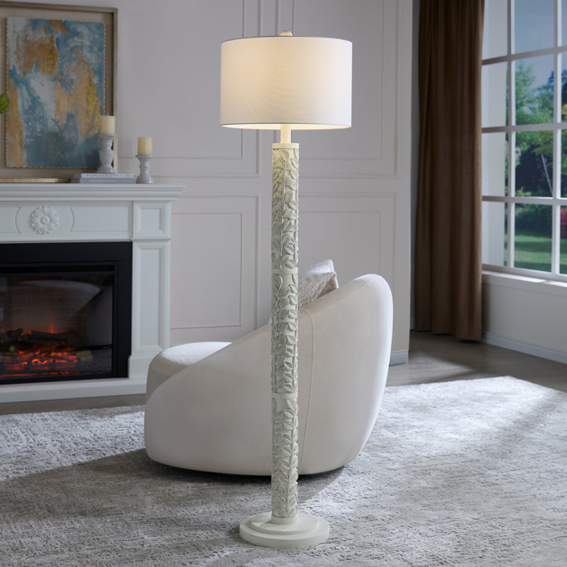 Lampe sur pied rustique 61,5 po avec abat-jour tambour 61,5 po