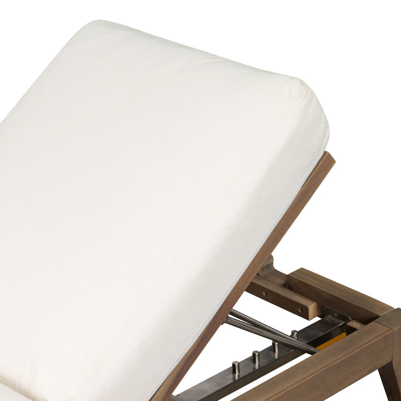 Chaise longue simple inclinable avec coussins Amine, Ashen Acacia, Lorel Ivory