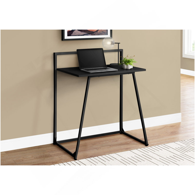 Computer Desk Home Office Laptop 30"L Work Metal Laminate Contemporary, Black/Black