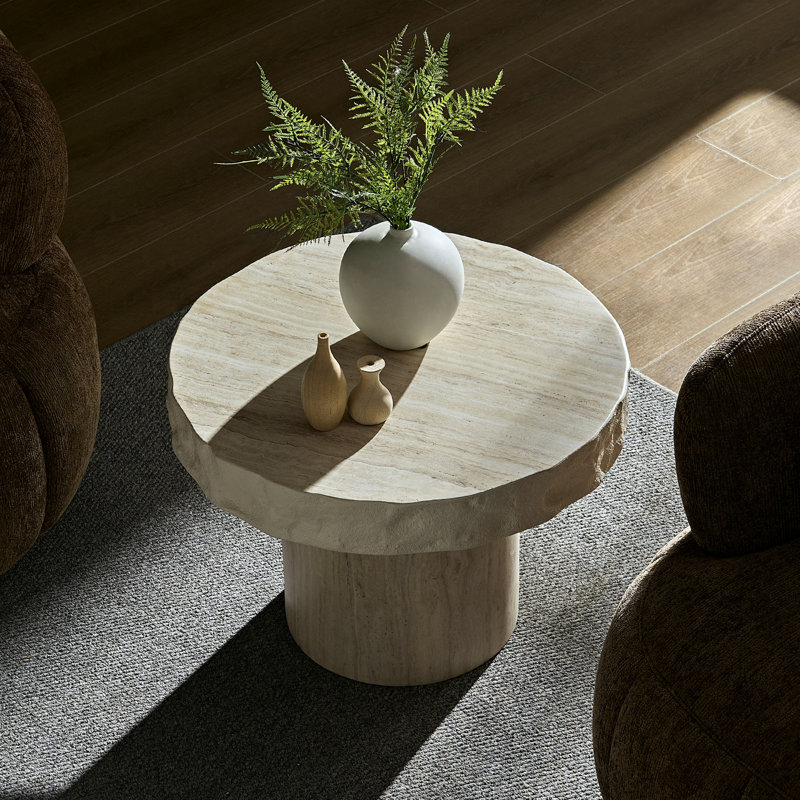 Table basse ronde en fibre de verre