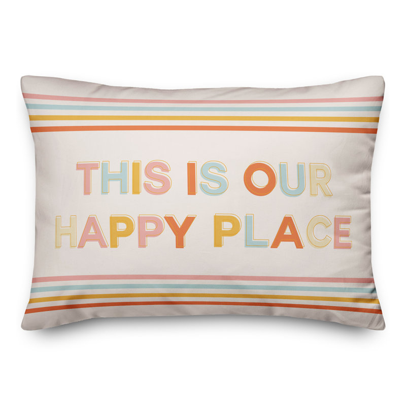  Happy Rectangular Pillow Cover & Insert