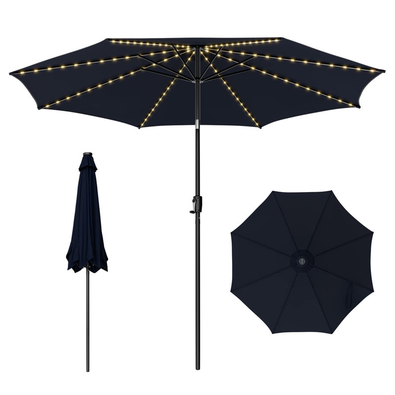 Goggin 300cm Lighted Market Parasol, Blue