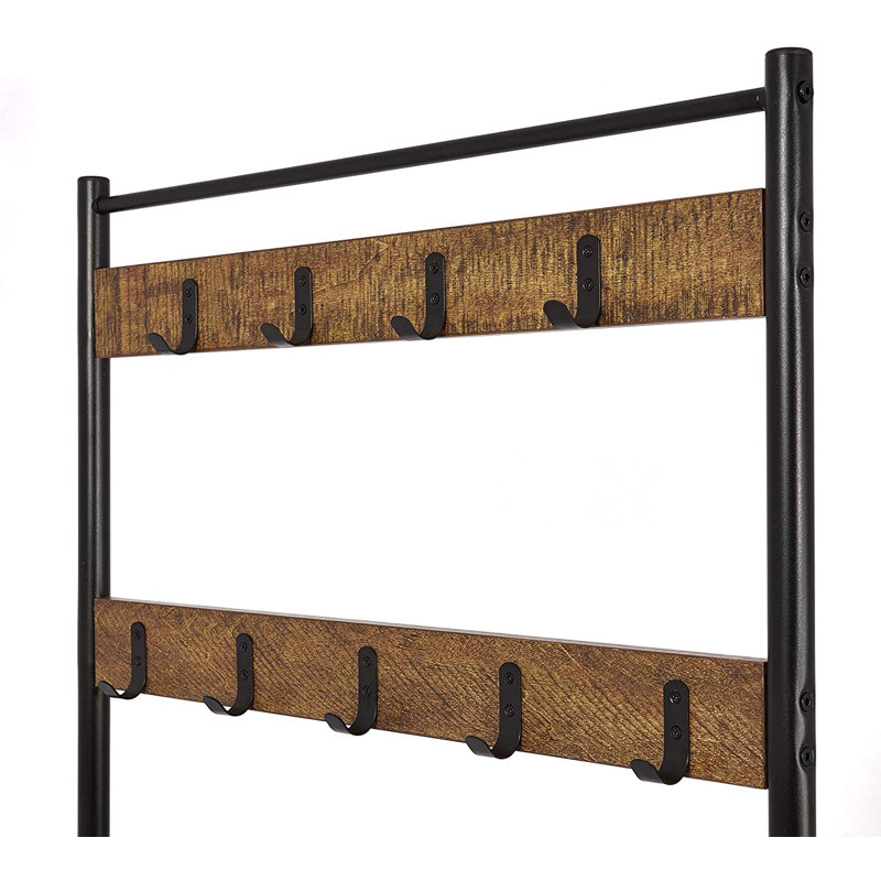 Allenton Hall Tree 70cm Wide with Bench and Shoe Storage, Brown/Black