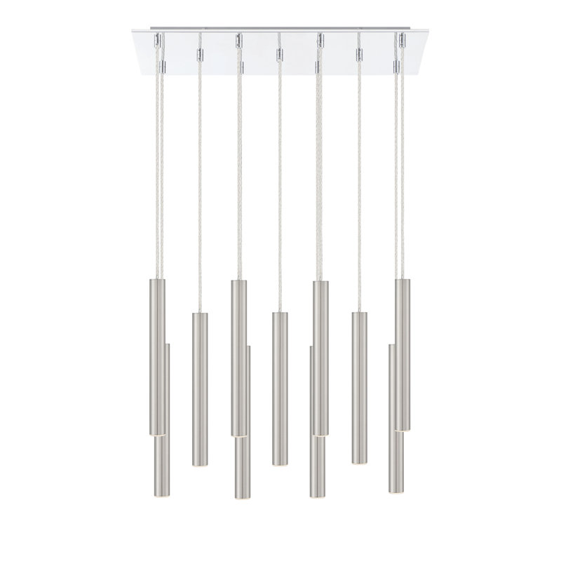 Bowning 11 - Light LED Cluster Pendant, Stain Nickel