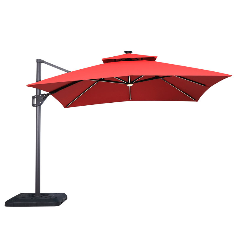 Parasol Saundra de 118 po avec contrepoids inclus, Rouge