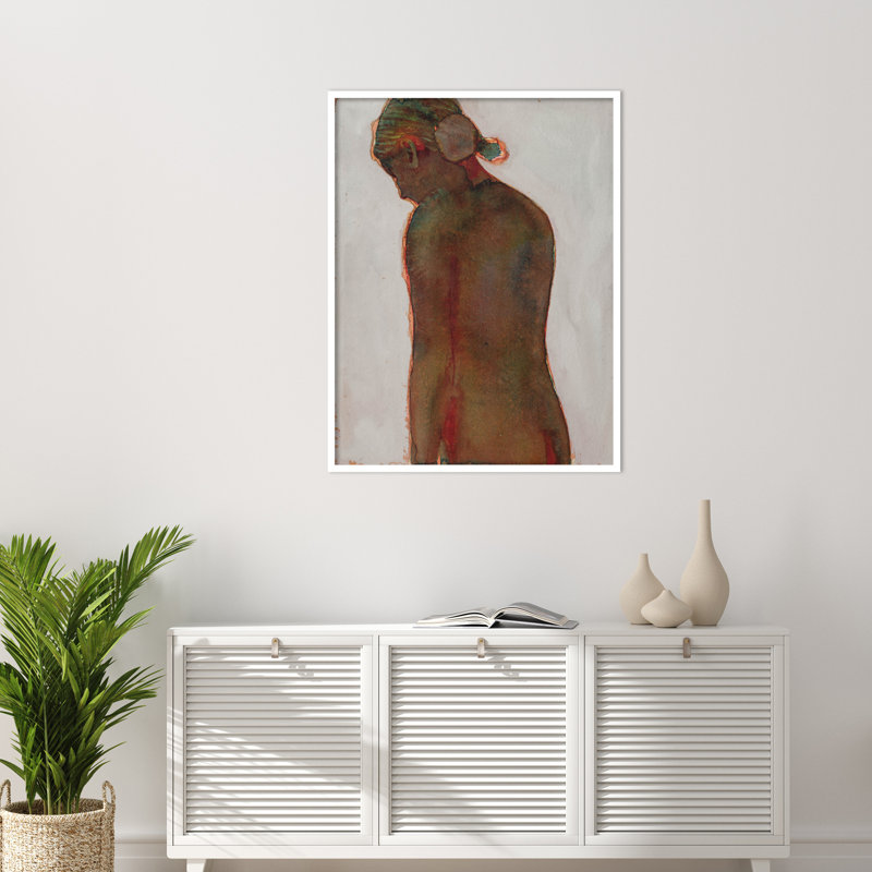 Figure by Dean Graham, White Framed, 41" H x 32" W